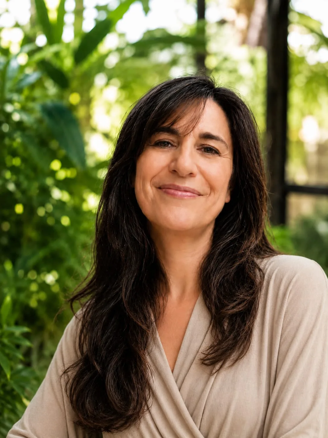 Portrait d'Ysabel, souriante, en lumière naturelle
